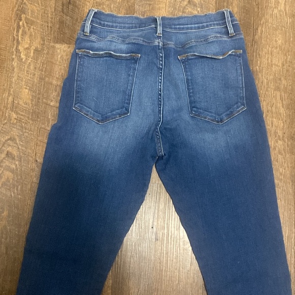 FRAME LE HIGH SKINNY RAW HEM MEDIUM WASH HIGH WAISTED SLIM FIT SKINNY JEANS SZ30 - Picture 8 of 12